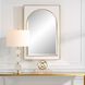 Crisanta 37.5 X 25 inch Gloss White and Antiqued Gold Leaf Mirror