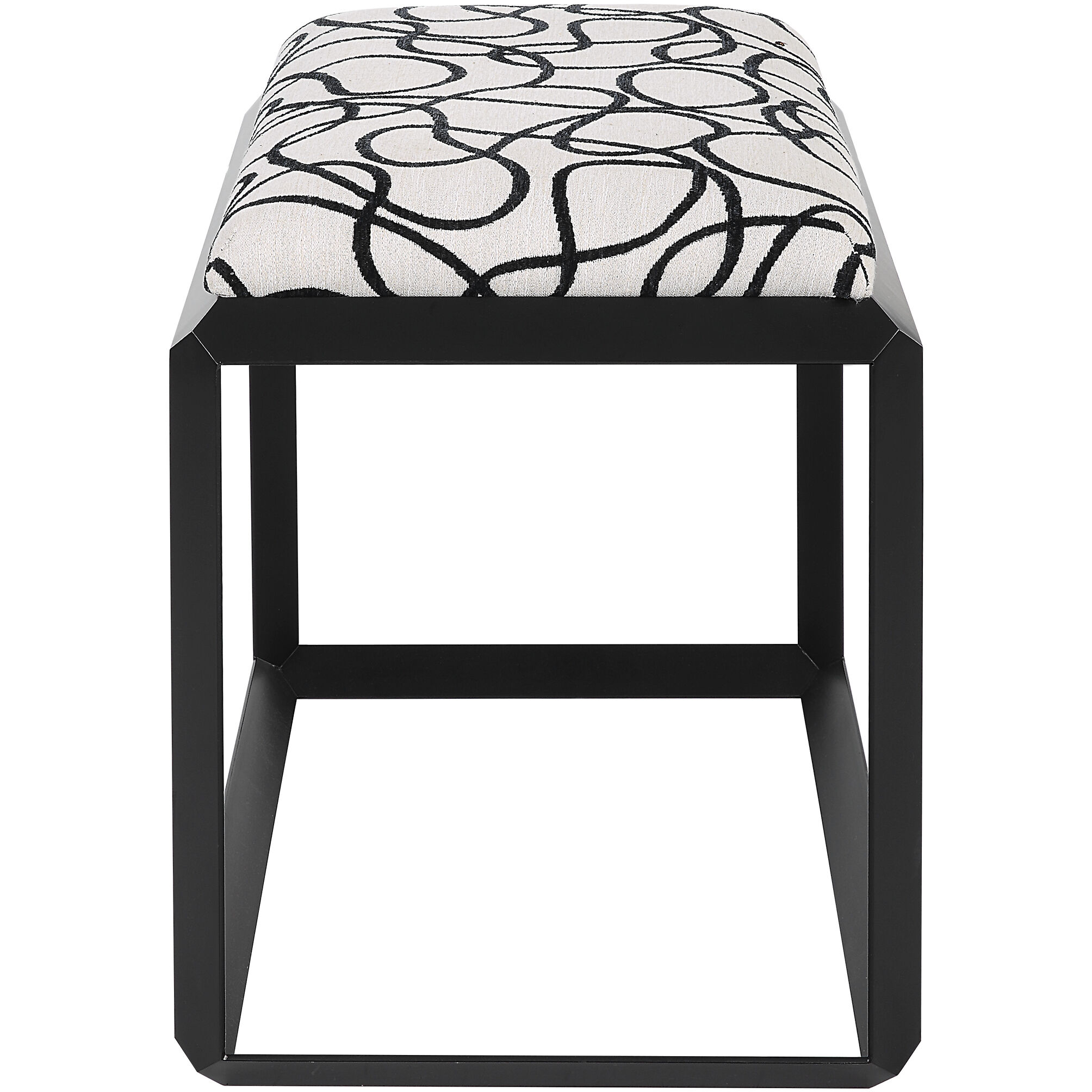 Curls Satin Black and Light Stone Gray Bench