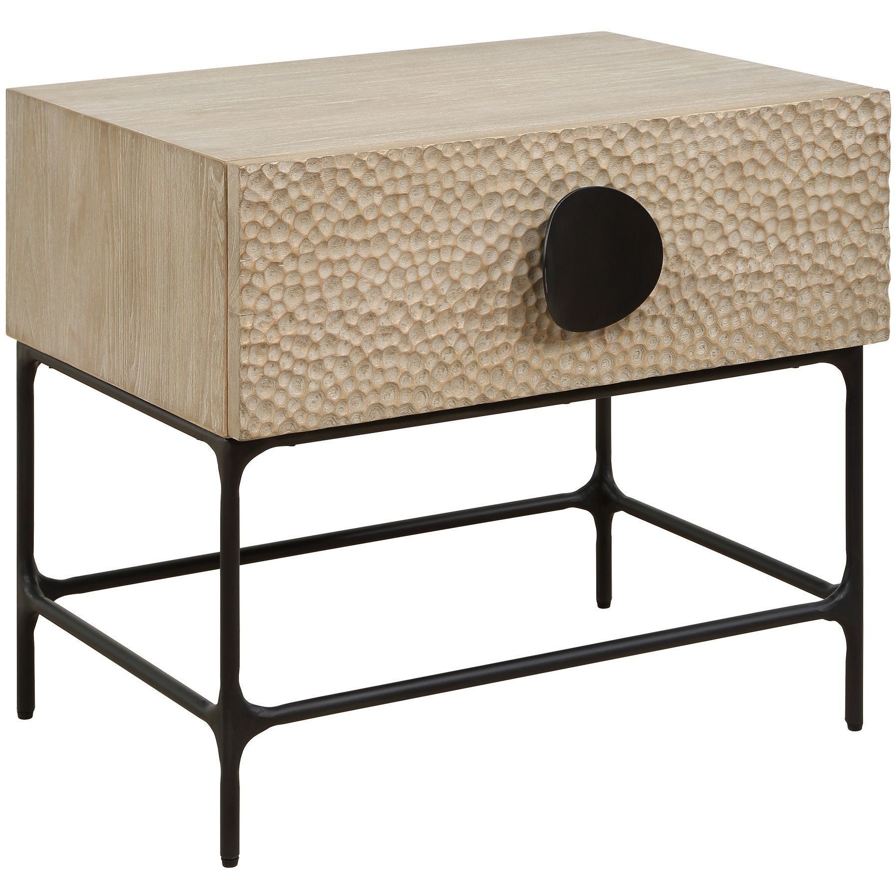 Lunar 26 X 23 inch Elm and Black Side Table