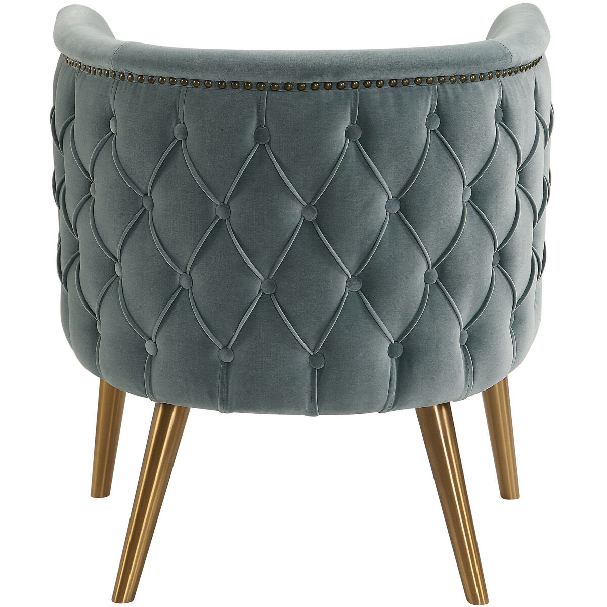 Haider Steel Gray and Brushed Brass Accent Chair