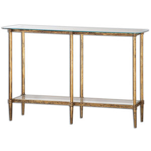 Elenio 54 inch Bright Gold Leafed Console Table