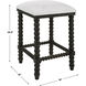 Pryce 26 inch Black Ceruse Stain and White Fabric Counter Stool