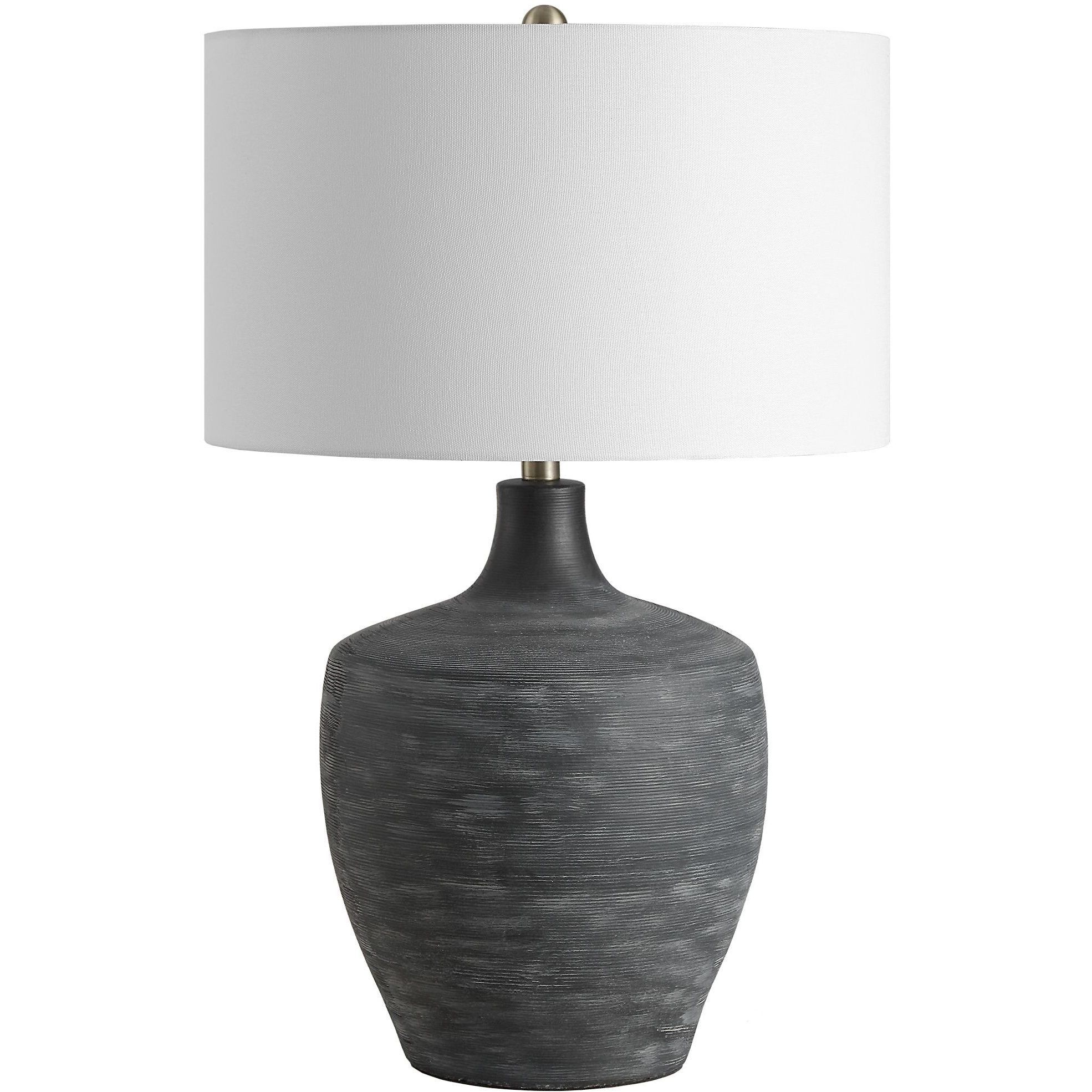 Graphite 24.5 inch 150.00 watt Distressed Charcoal and Antique Brass Table Lamp Portable Light