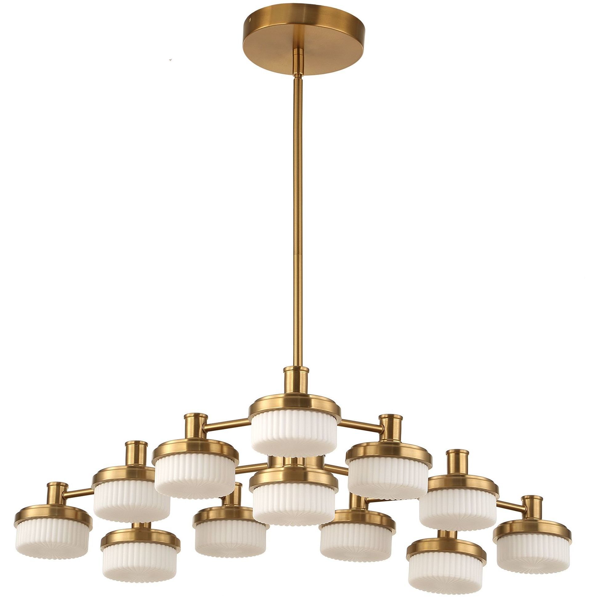 Wedge 12 Light 40.63 inch Warm Brass Chandelier Ceiling Light