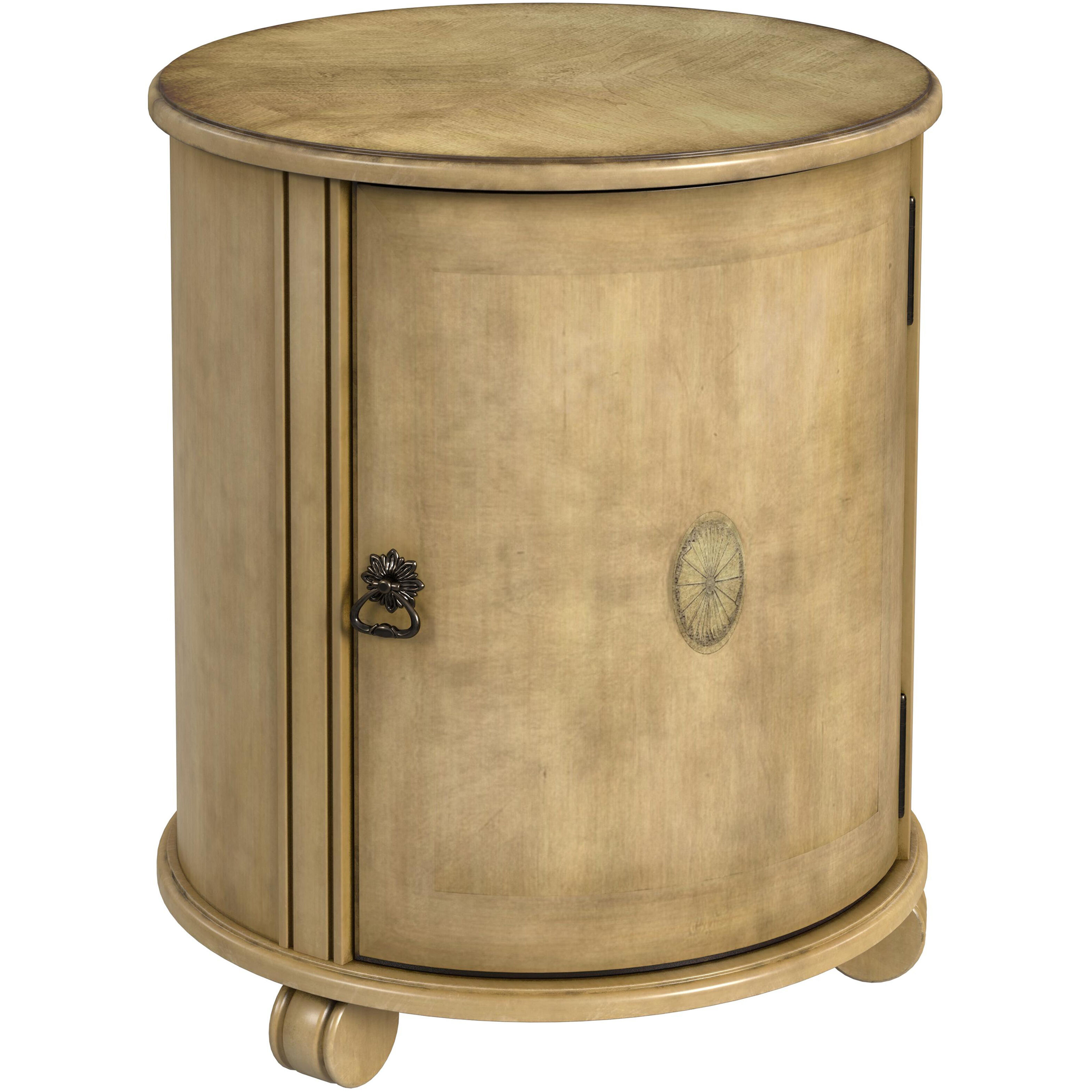 Lawrie  Drum End Table in Beige