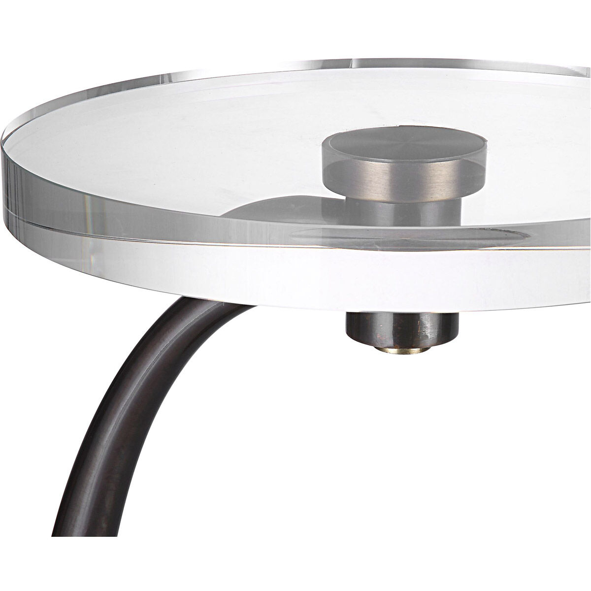 Waveney 27 X 12 inch Dark Bronze and Antique Brass with Crystal Drink Table