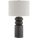 Macon 29.5 inch 150 watt Matte Black Glaze and Antique Brass Table Lamp Portable Light