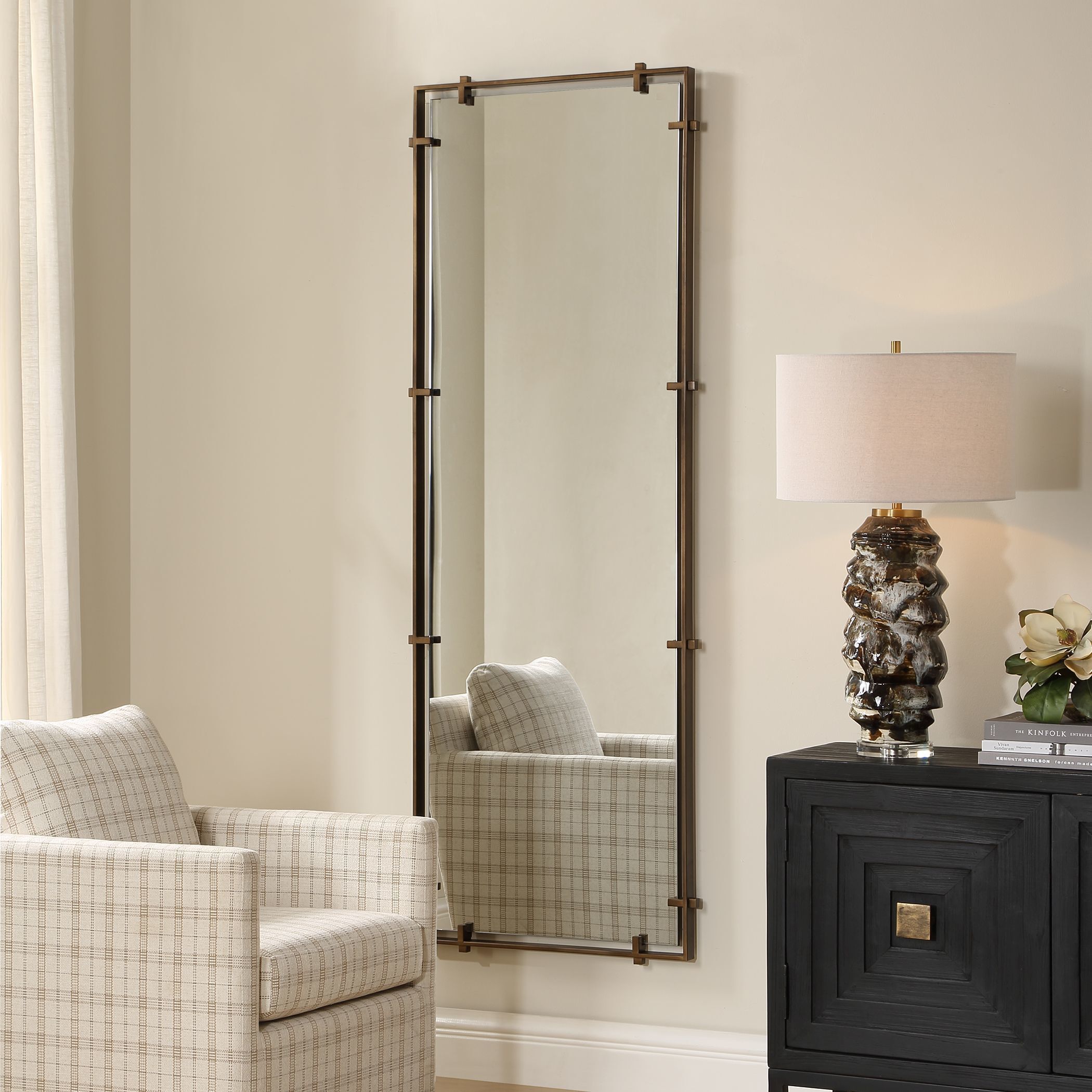 Hann 74.75 X 27.13 inch Dark Bronze Full Length Mirror