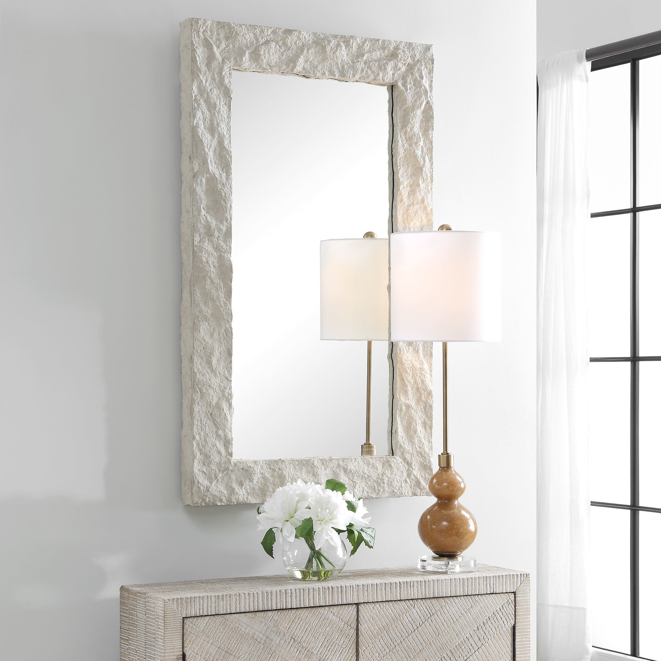 Quarry 48 X 28 inch Aged Ivory Mirror