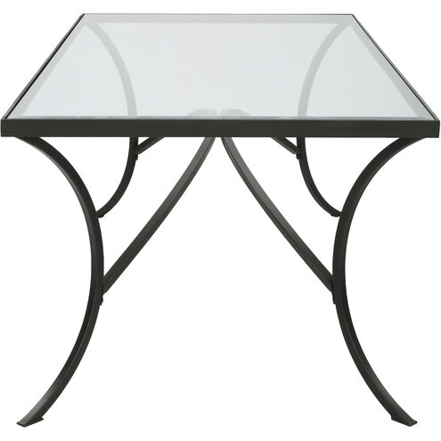 Alayna 48 X 18 inch Satin Black and Clear Glass Coffee Table