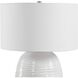 Alkman 26 inch 150 watt Powder White Glaze and Brushed Nickel Table Lamp Portable Light