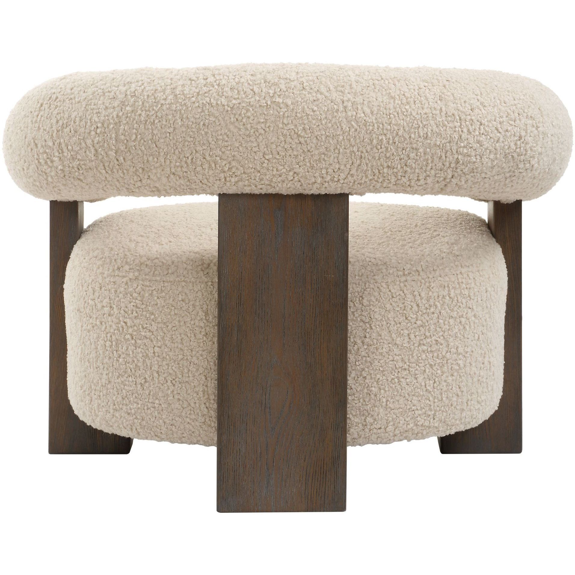 Lennox Dark Walnut and Linen Accent Chair