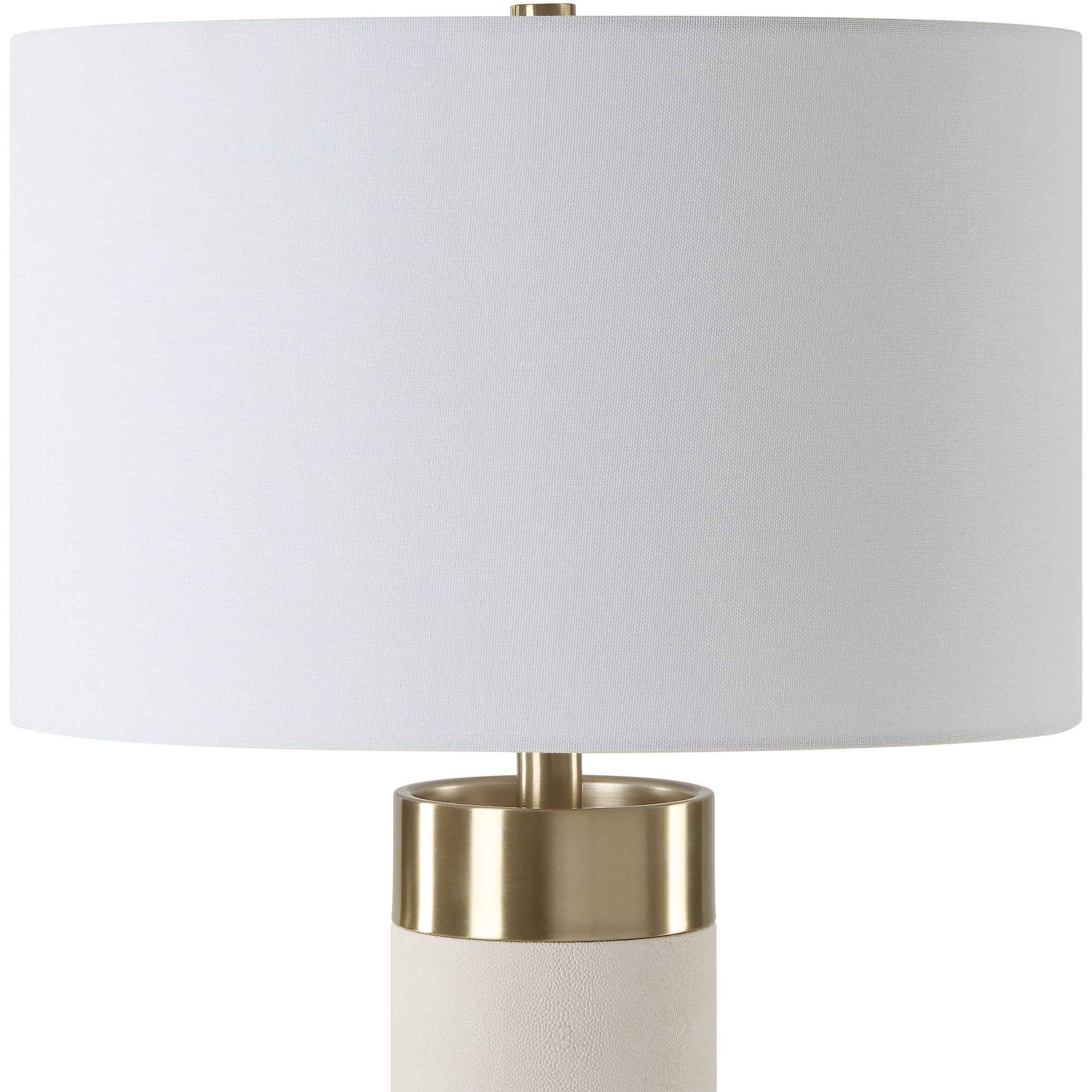 Wessex 27.75 inch 150.00 watt White Faux Shagreen and Antique Brushed Brass Table Lamp Portable Light