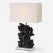 Basalt 27.25 inch 150.00 watt Black Stone with Antique Brass and Crystal Table Lamp Portable Light