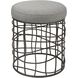 Carnival 19.75 inch Burnished Silver and Gray Accent Stool