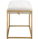 Paradox Gold Leafed Iron Frame with White Faux Shearling Bench