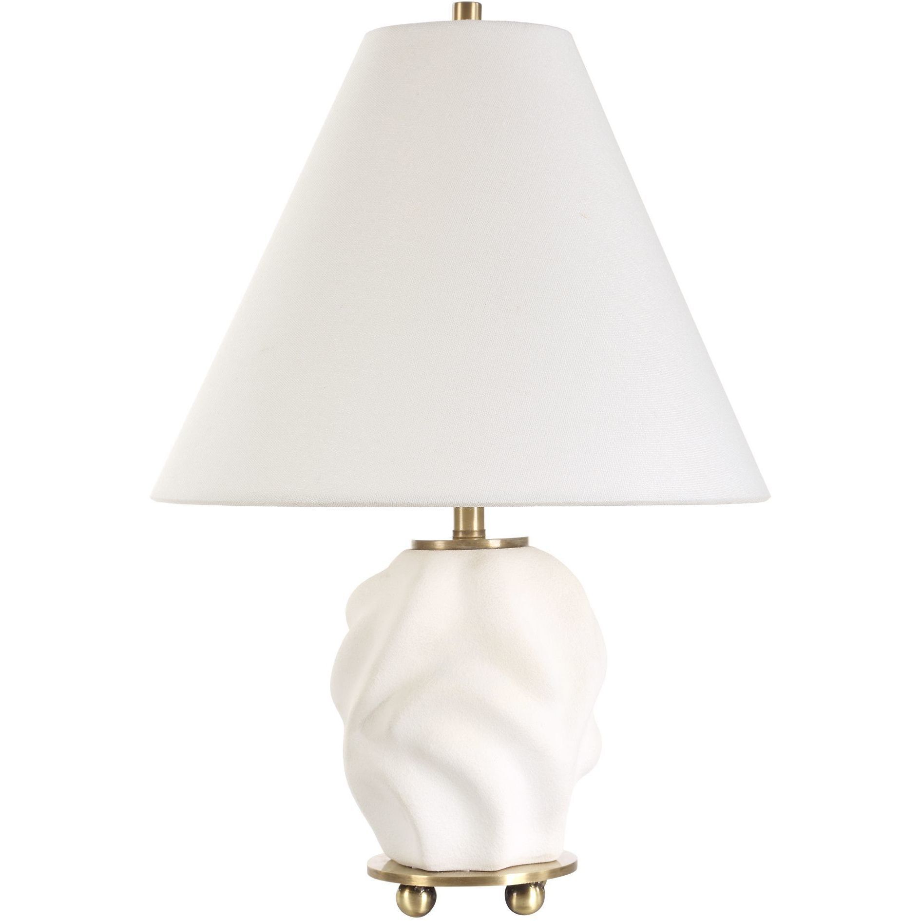 Bora 17.5 inch 60.00 watt Matte White Glaze and Brass Accent Lamp Portable Light