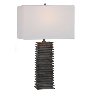 Sanderson 27 inch 150 watt Metallic Charcoal Glaze Table Lamp Portable Light