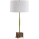 Booker 34.25 inch 150.00 watt Plated Antique Brass and Brown Marble Table Lamp Portable Light