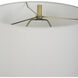 Helena 36 inch 150.00 watt Chalk White and Antique Brass with Crystal Table Lamp Portable Light