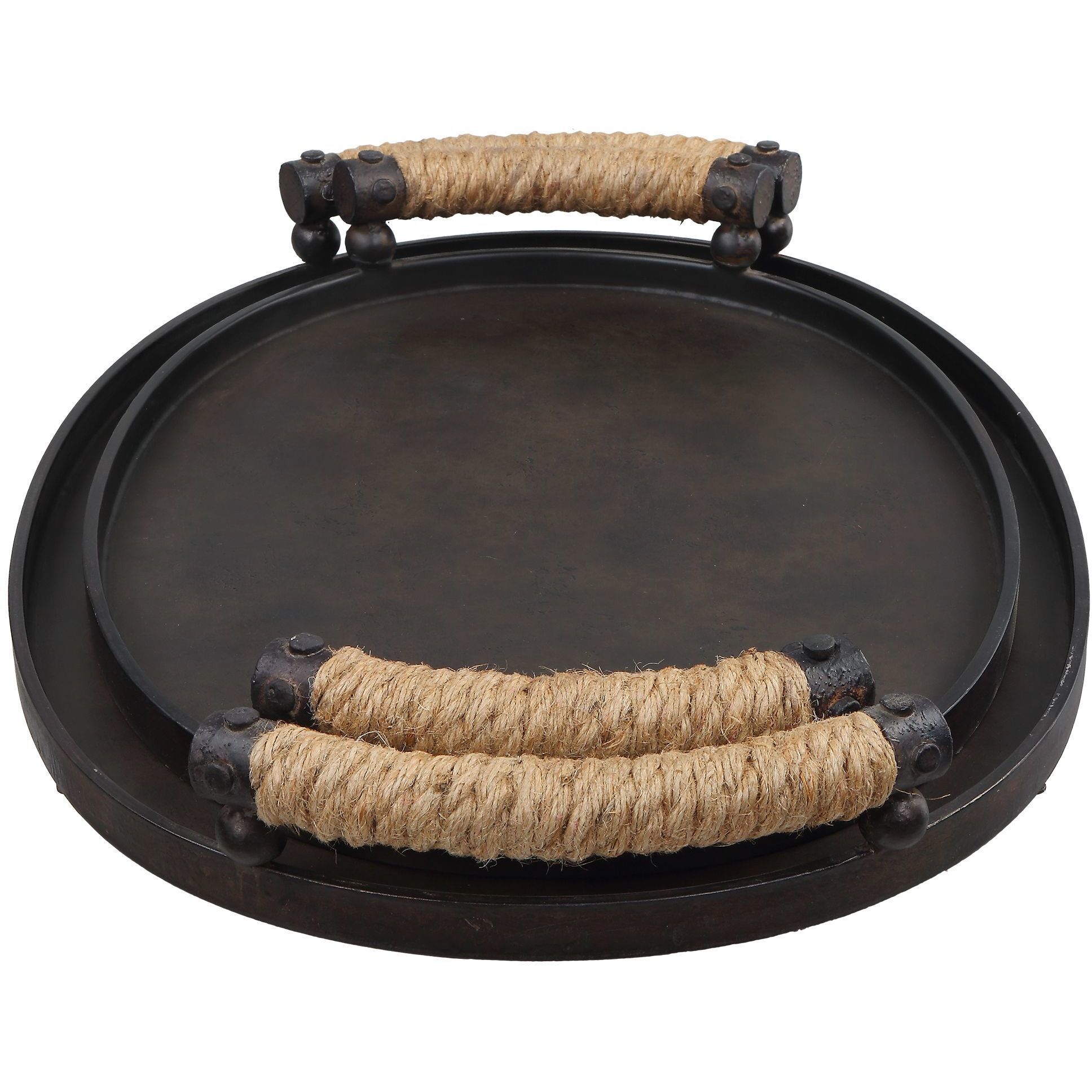 Viggo Rustic Oxidized Bronze with Natural Rope Trays