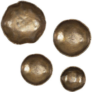 Lucky Vintage Brass Wall Bowls, Set of 4