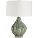 Tausha 25.5 inch 150 watt Greens And Blue Tones with Crystal and Antique Brass Table Lamp Portable Light