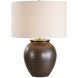 Hawkins 25.25 inch 150.00 watt Dark Bronze Glaze and Brass Table Lamp Portable Light