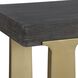 Voyage Warm Brushed Brass and Gray Glazed Walnut Bench