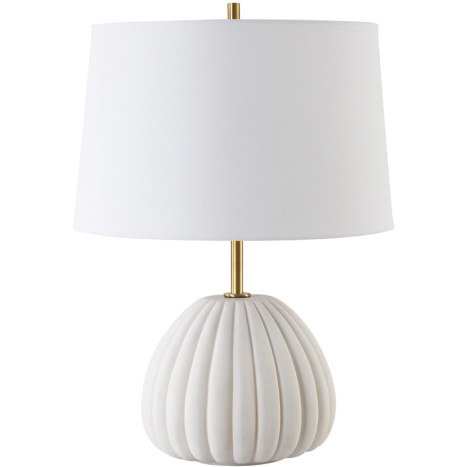 Lynna 22.5 inch 150.00 watt Ivory Stone and Brass Table Lamp Portable Light