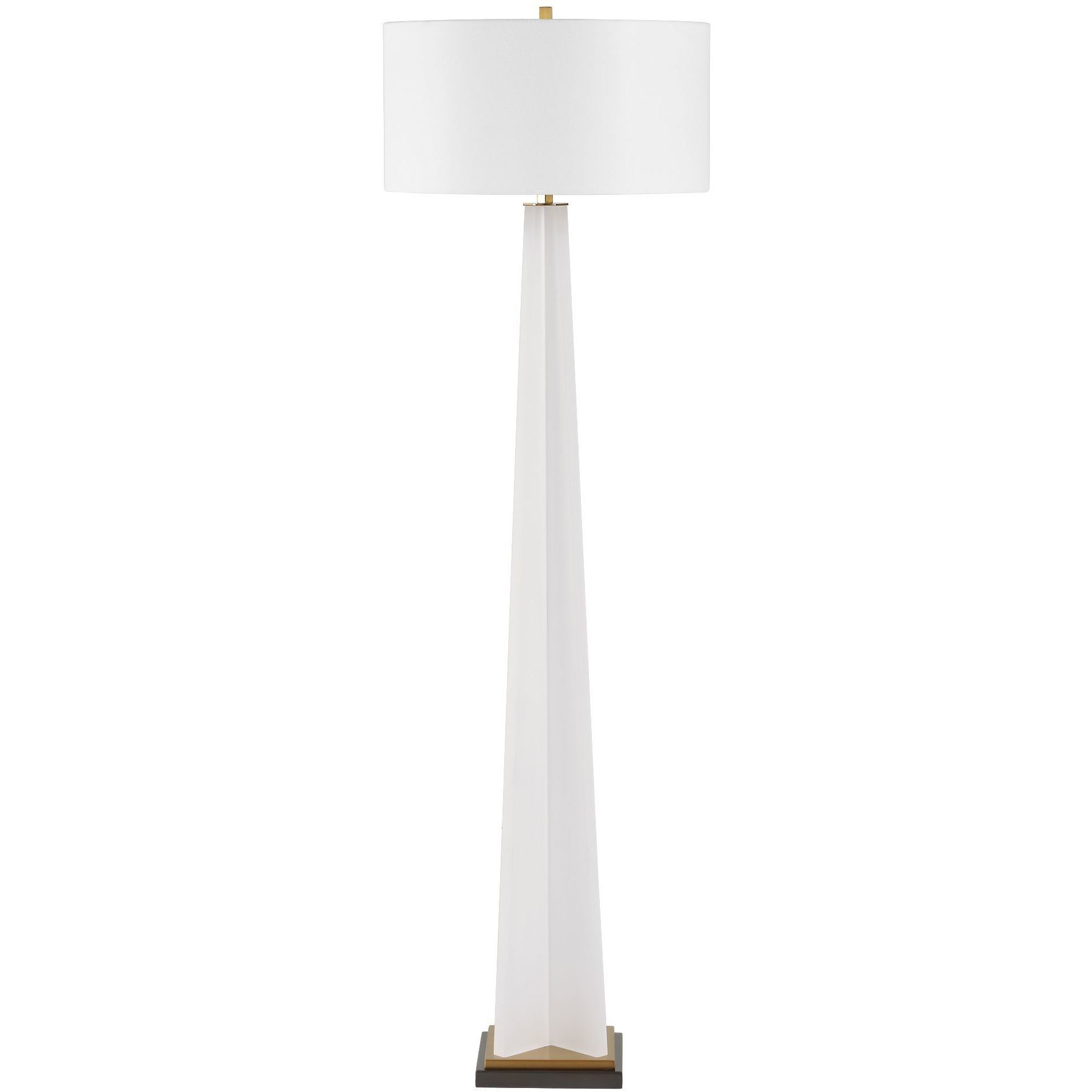 Rosin 66.25 inch 150 watt Frosted White Acrylic with Antique Brass and Black Floor Lamp Portable Light