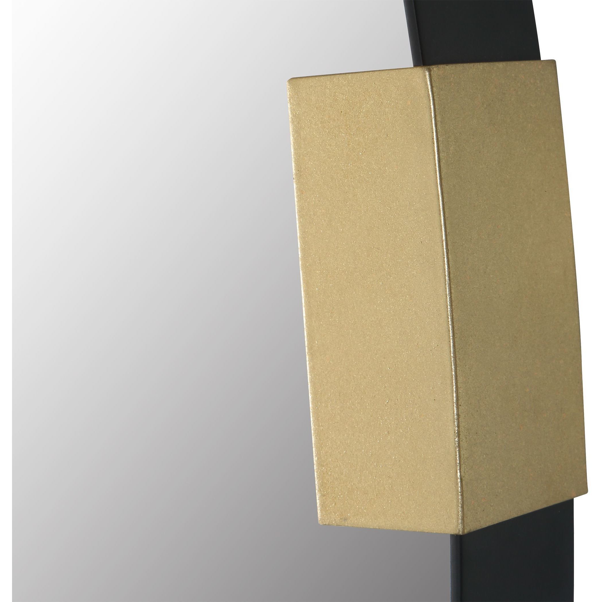 Clip 42.5 X 42.5 inch Satin Black and Antiqued Gold Leaf Mirror