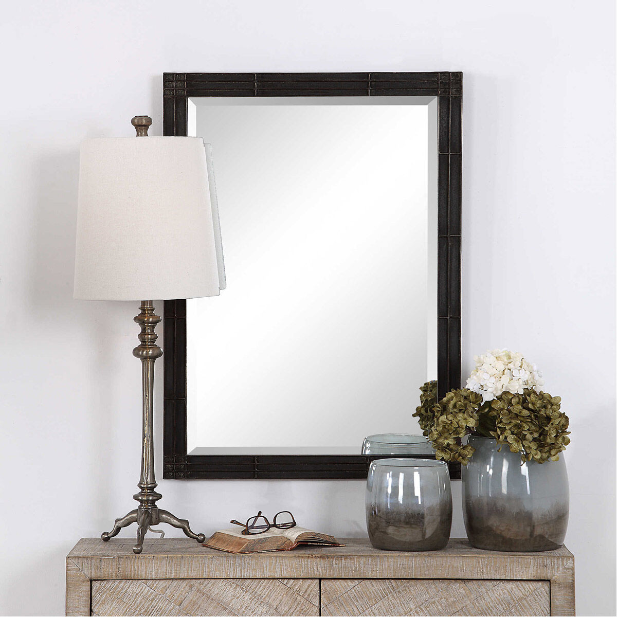 Gower 35 X 25 inch Aged Black Wall Mirror