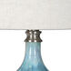 Chasida 23 inch 150 watt Blue Ceramic Lamp Portable Light