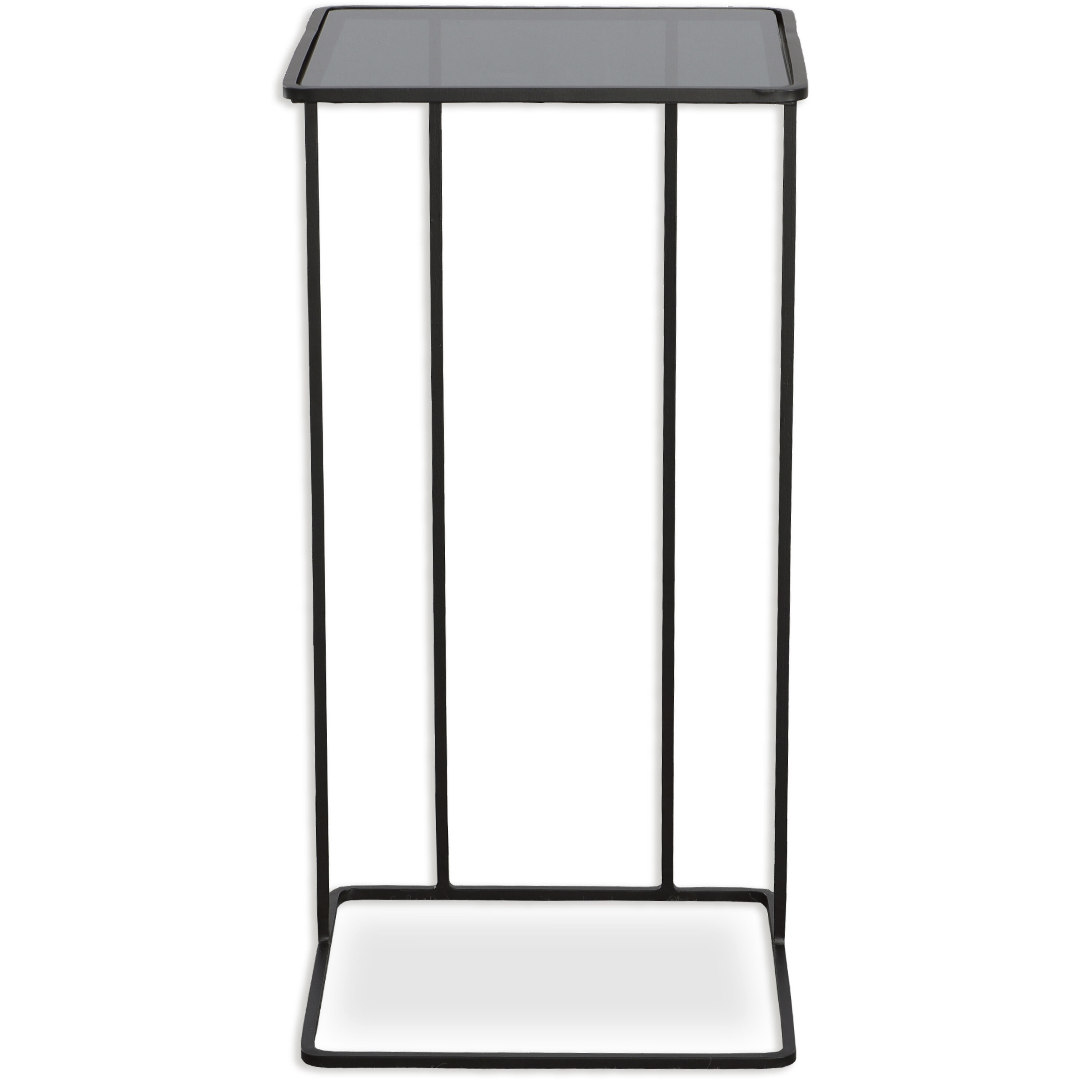 Cadmus 24 X 12.25 inch Brushed Black with Smoked Glass Accent Table