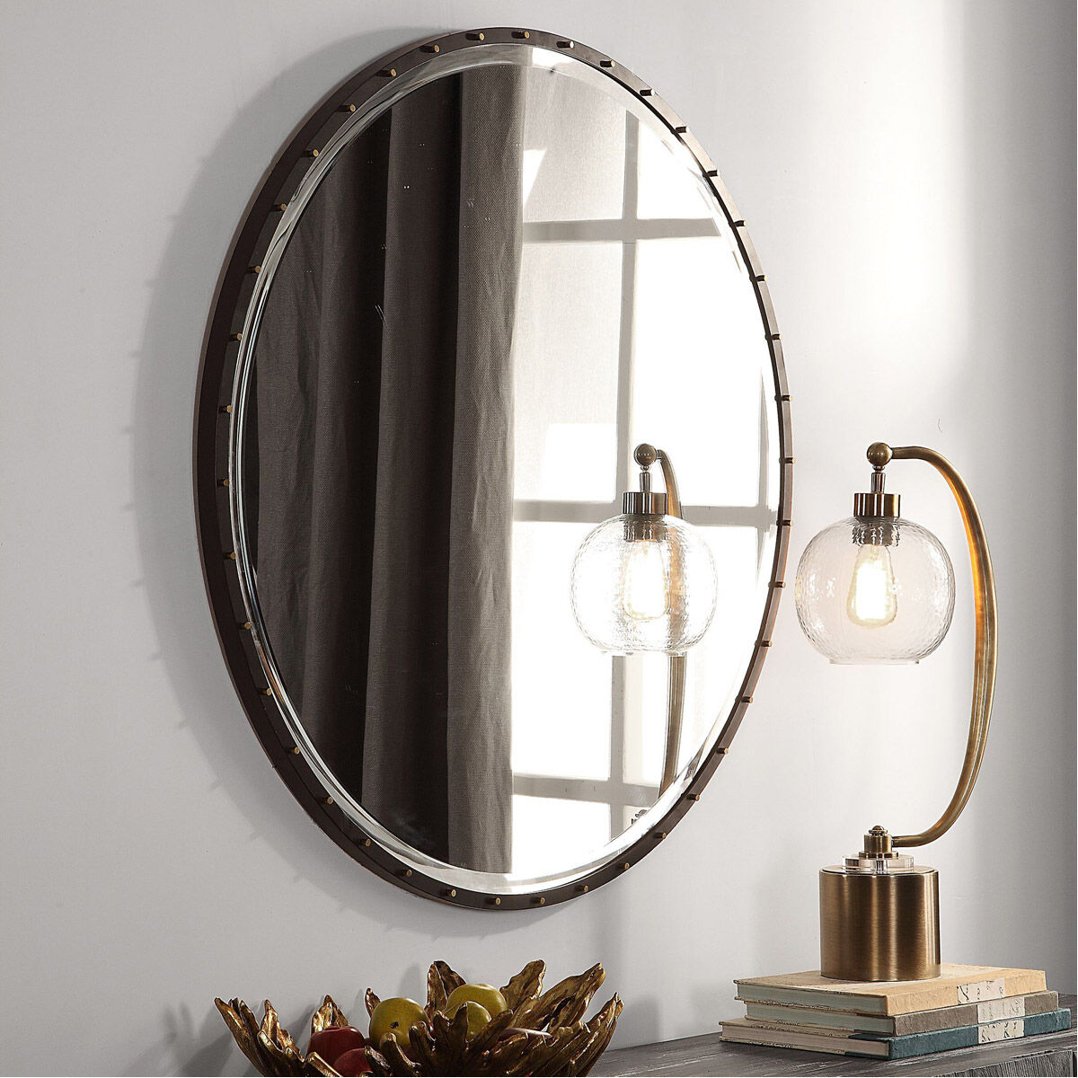 Benedo 42 X 42 inch Rustic Black Wall Mirror