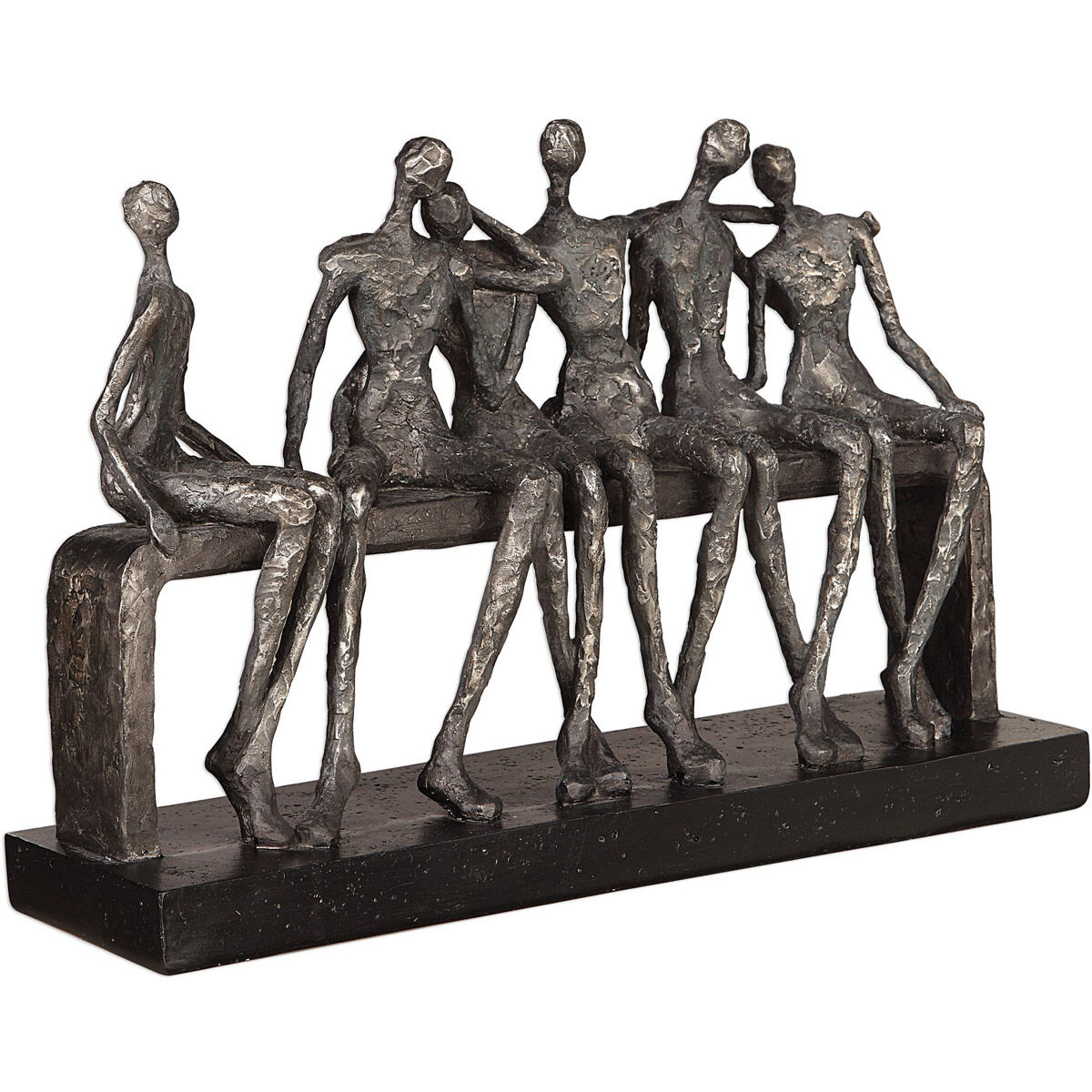 Camaraderie Aged Silver and Aged Black Figurine