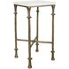 Penelope 24 X 12 inch White Marble and Antique Brass Accent Table