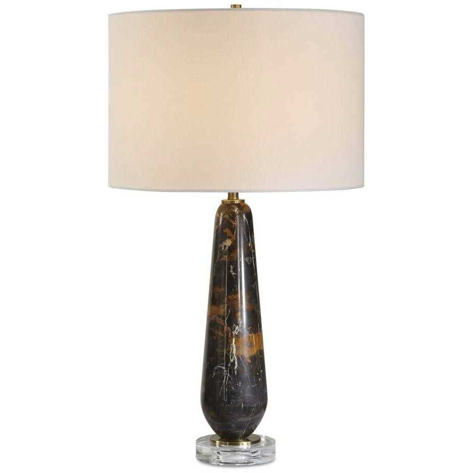 Dames 26.75 inch 150.00 watt Dark Marble snd Antique Brass Table Lamp Portable Light
