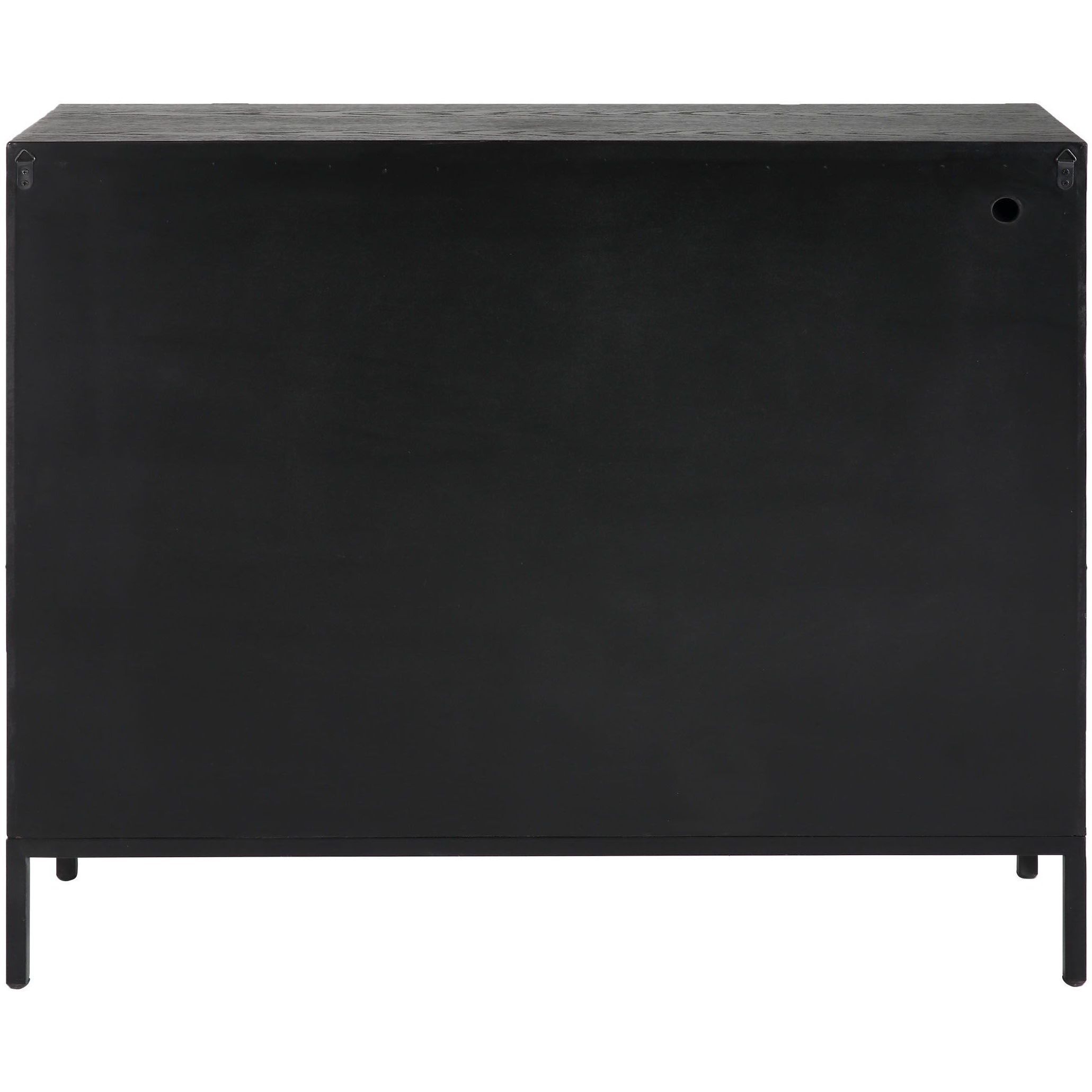 Front Range Dark Ebony Oak Veneer and Aged Gold 2 Door Cabinet