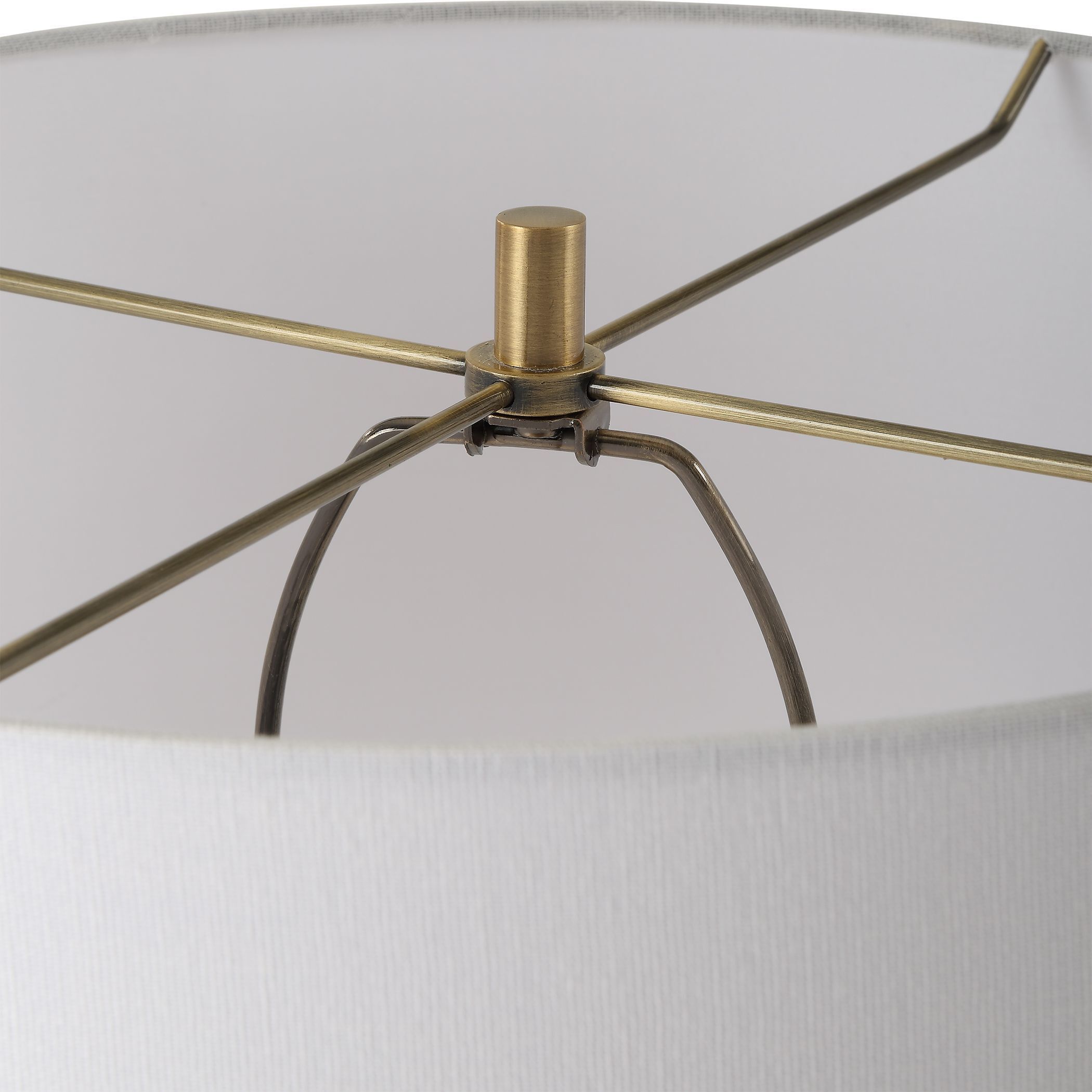 Quite The Buzz 65.5 inch 150.00 watt Textured White Ceramic and Antique Brass Floor Lamp Portable Light