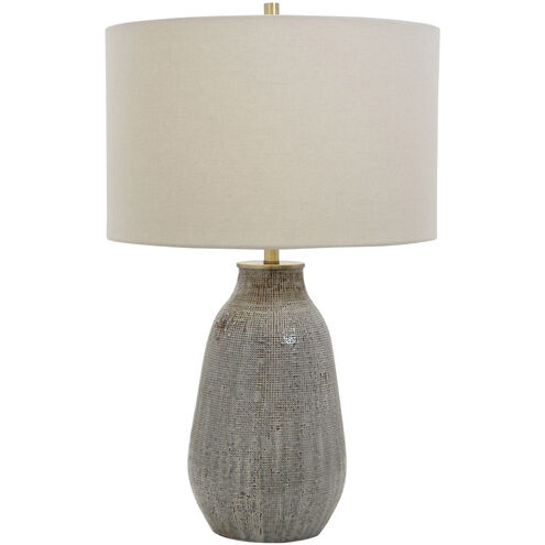 Monacan 26 inch 150.00 watt Neutral Grays and Taupe with Rust Brown Accents Table Lamp Portable Light