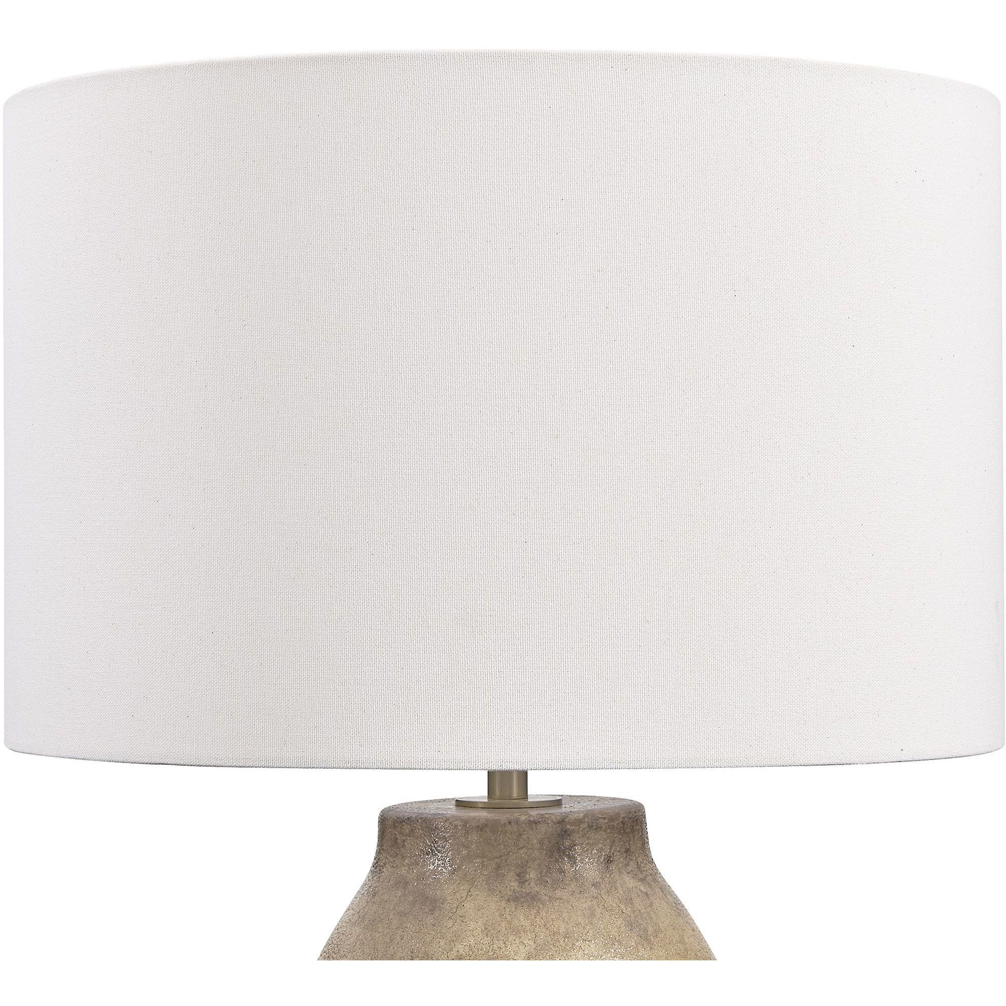 Harris 28.25 inch 150 watt Mottled Brown Crackle Glaze and Antique Brass Table Lamp Portable Light