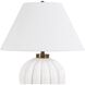 Irena 38.5 inch 150 watt Glossy White Glaze and Antiqued Brass Table Lamp Portable Light