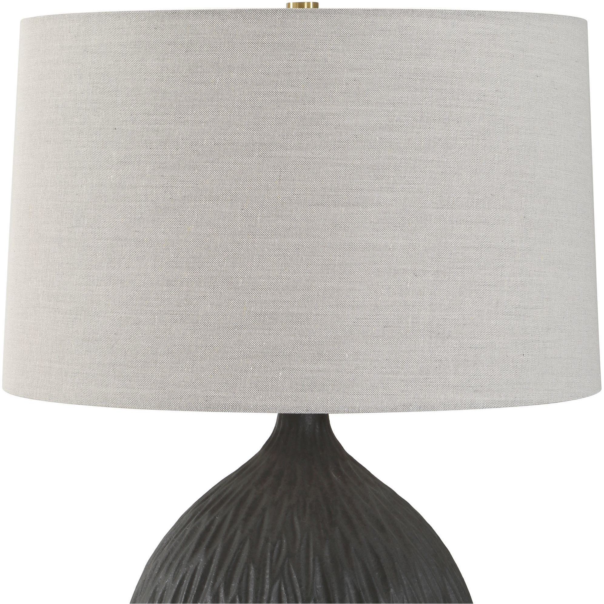Levee 27 inch 150 watt Satin Black Glaze Table Lamp Portable Light