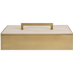 Wessex 14 inch Classic Brass and White Faux Shagreen Box