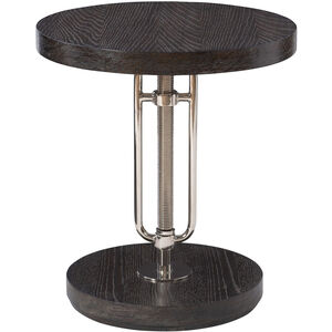 Emilian 29 X 18 inch Polished Nickel and Ebony with Light Gray Glazing Accent Table