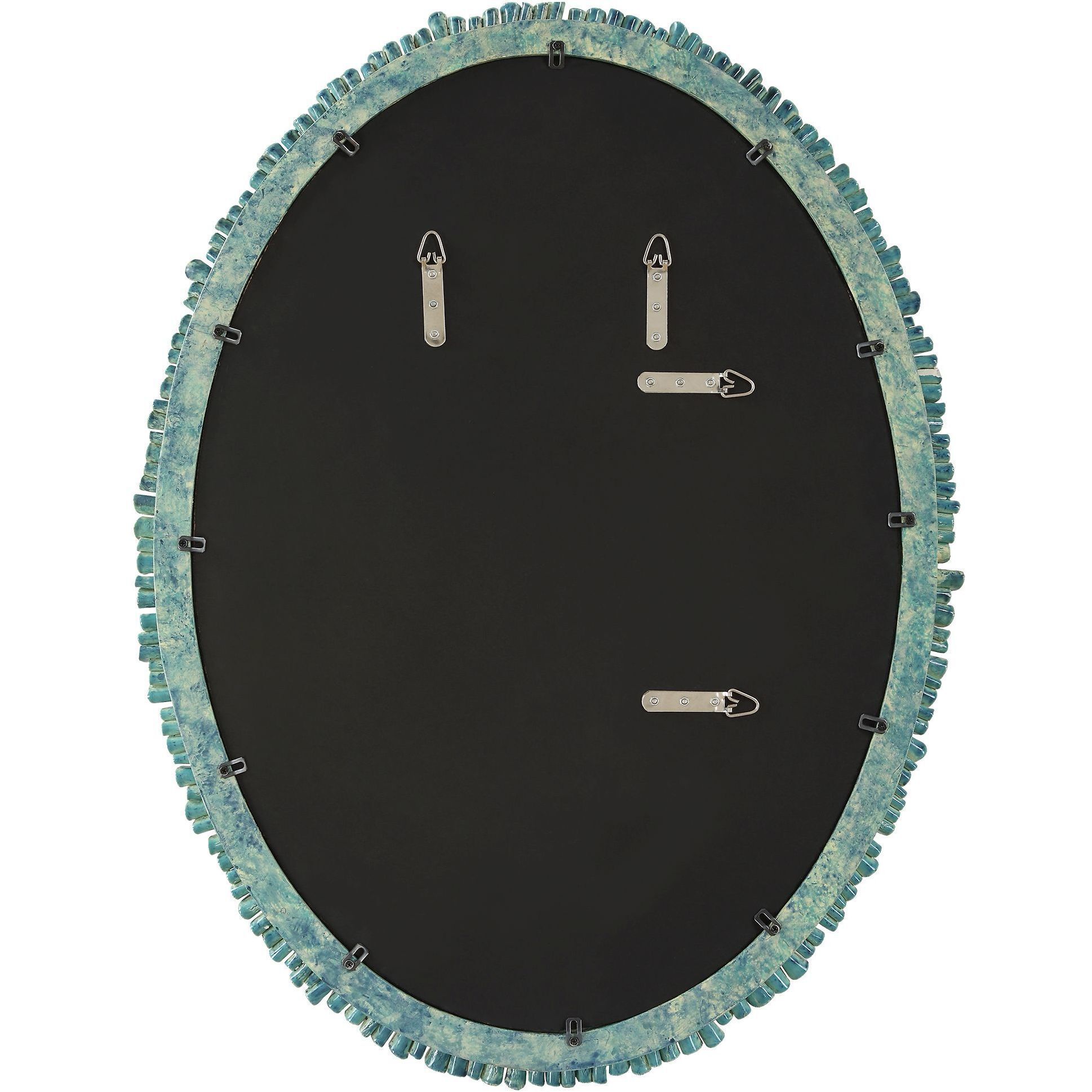 Bonaire 34.5 X 26.5 inch Distressed Mottled Teal Blue Glaze Mirror