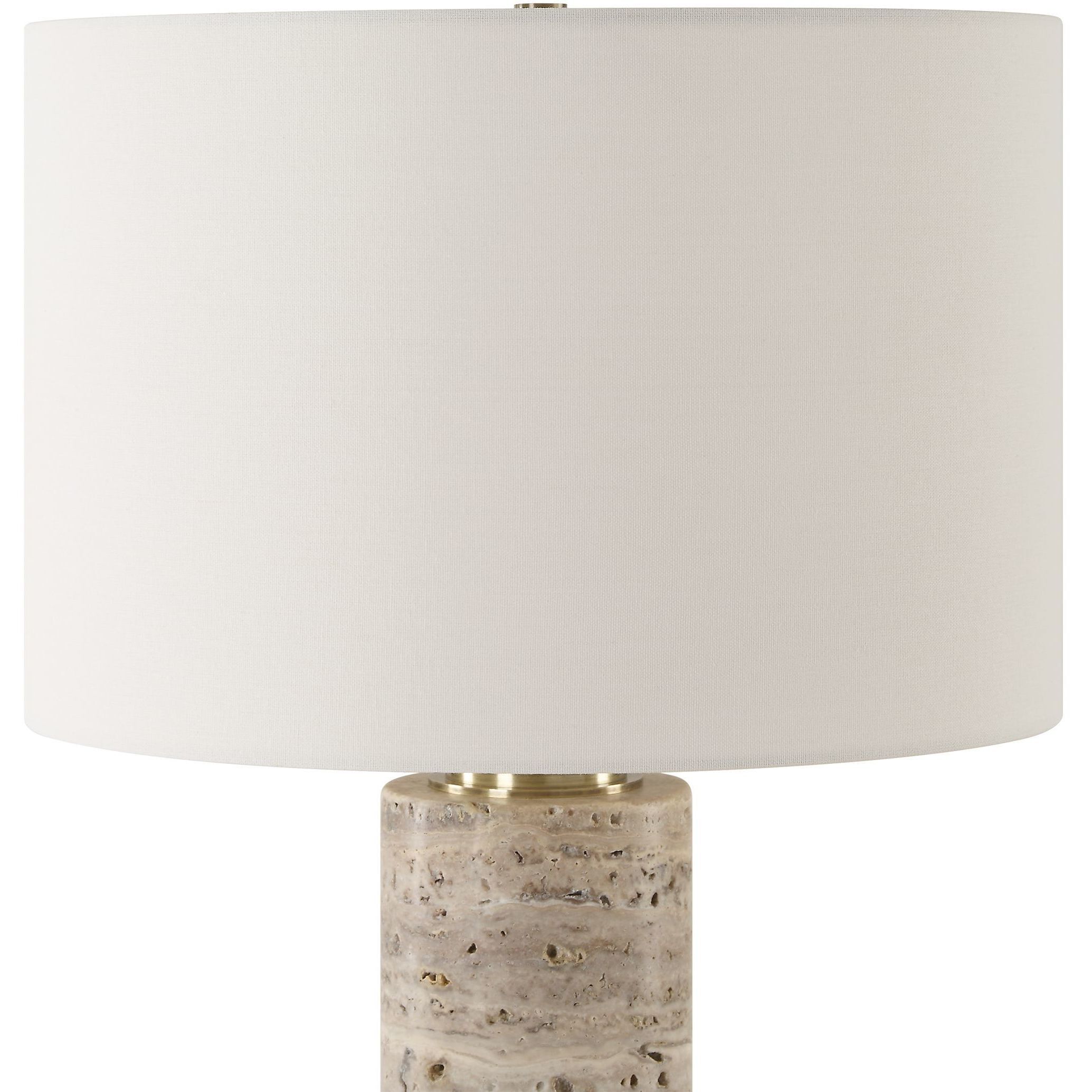 Cortado 23.25 inch 150.00 watt Travertine and Antique Brass Table Lamp Portable Light