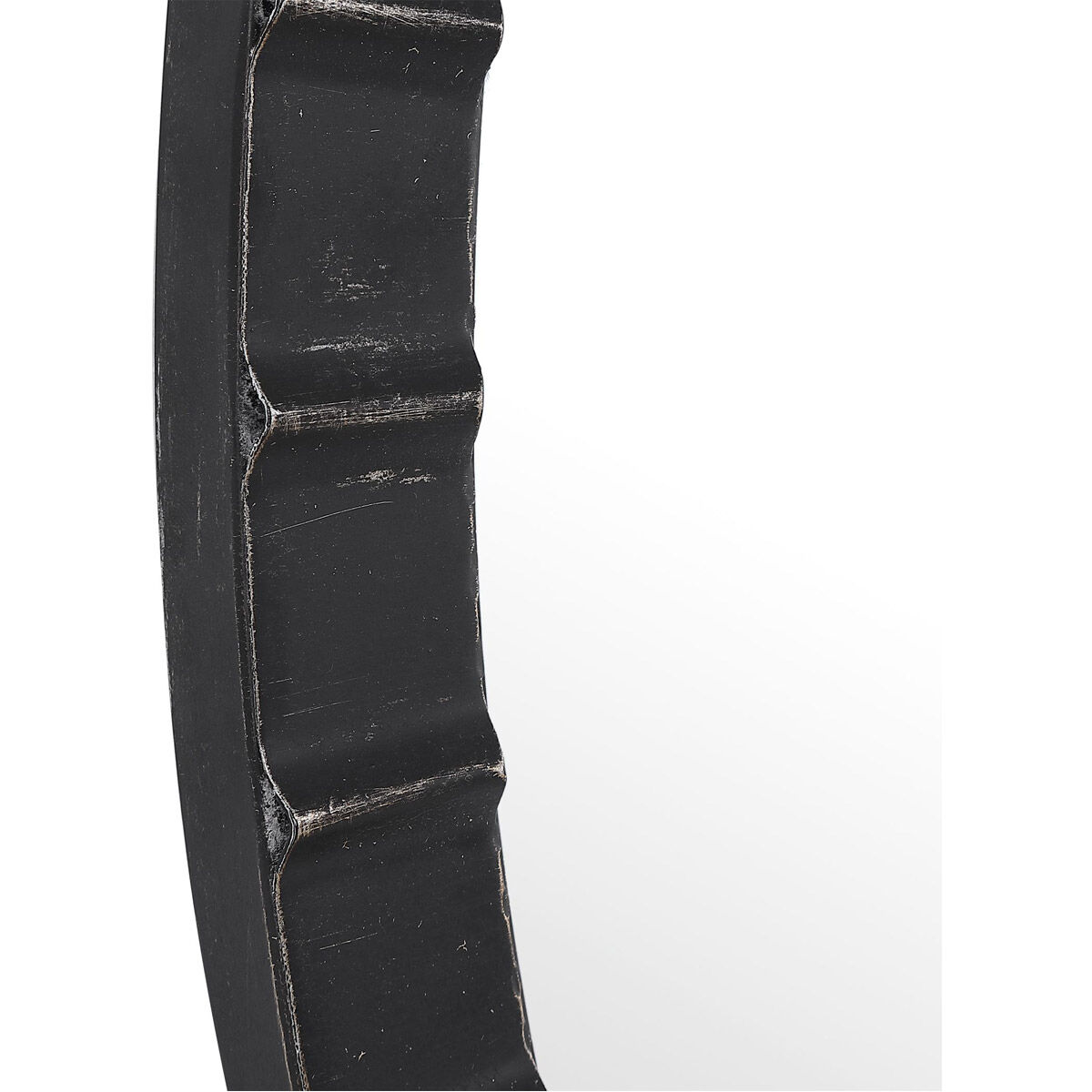 Dandridge 34 X 34 inch Distressed Matte Black with Silver Undertones Wall Mirror